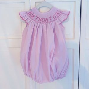 Stitchy Fish Birthday Girl Smocked Bubble